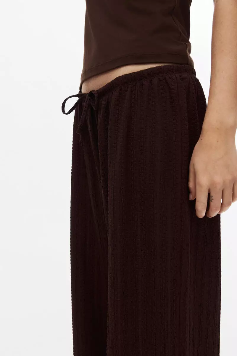 Textured jersey drawstring trousers