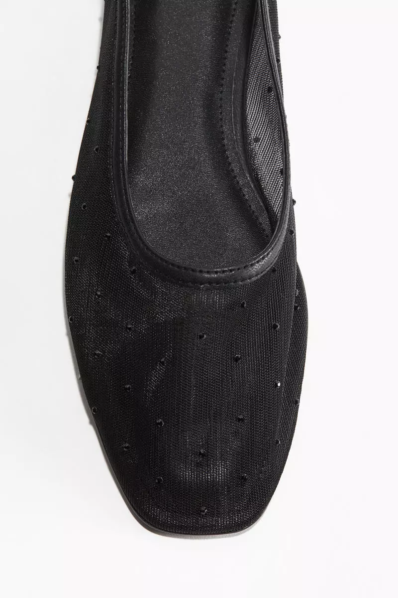 Rhinestone-embellished ballet flats