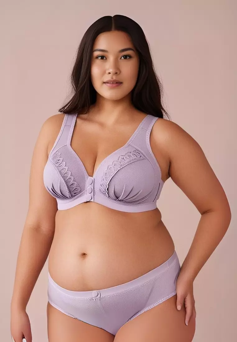 3 Pack Premium Micah Seamless Push Up Lifting Supportive Wireless Bra in Purple, Nude and Black