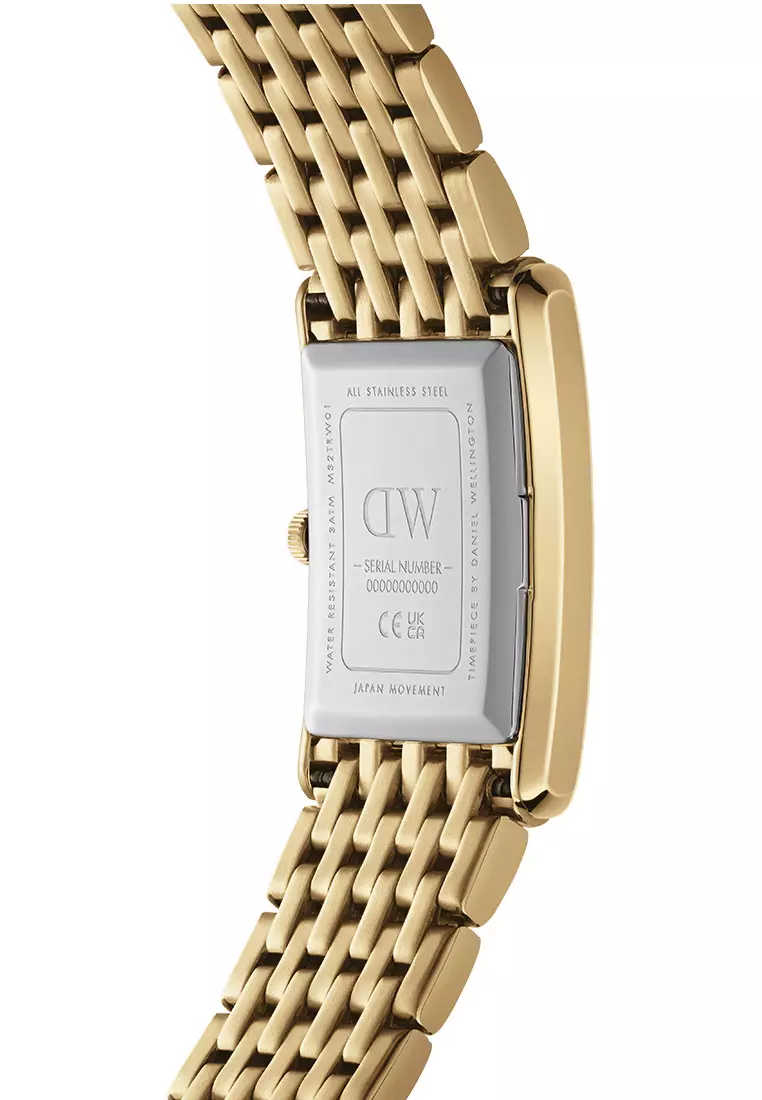Bound 32x22mm 9-link Gold - WhiteDial - Fashion Watch for women - Stainless Steel Strap Watch - Female Watch - DW Official - Authentic Jam Tangan perempuan