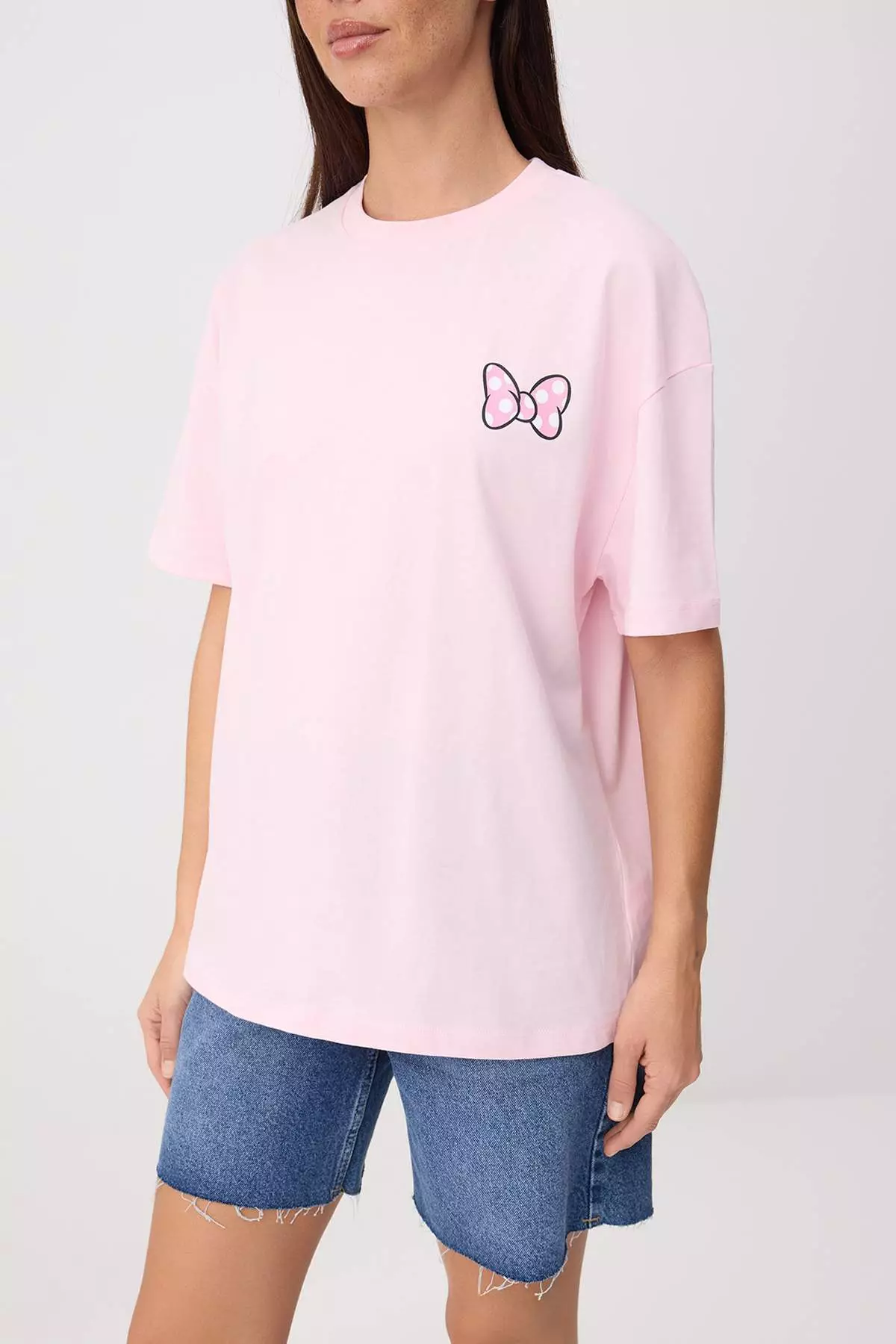 Pink Disney Licensed Printed Relaxed/Casual Fit Low Sleeve 100% Cotton Knitted T-Shirt Twoss26Ts00141