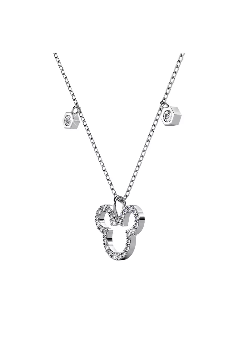White gold mickey mouse best sale necklace