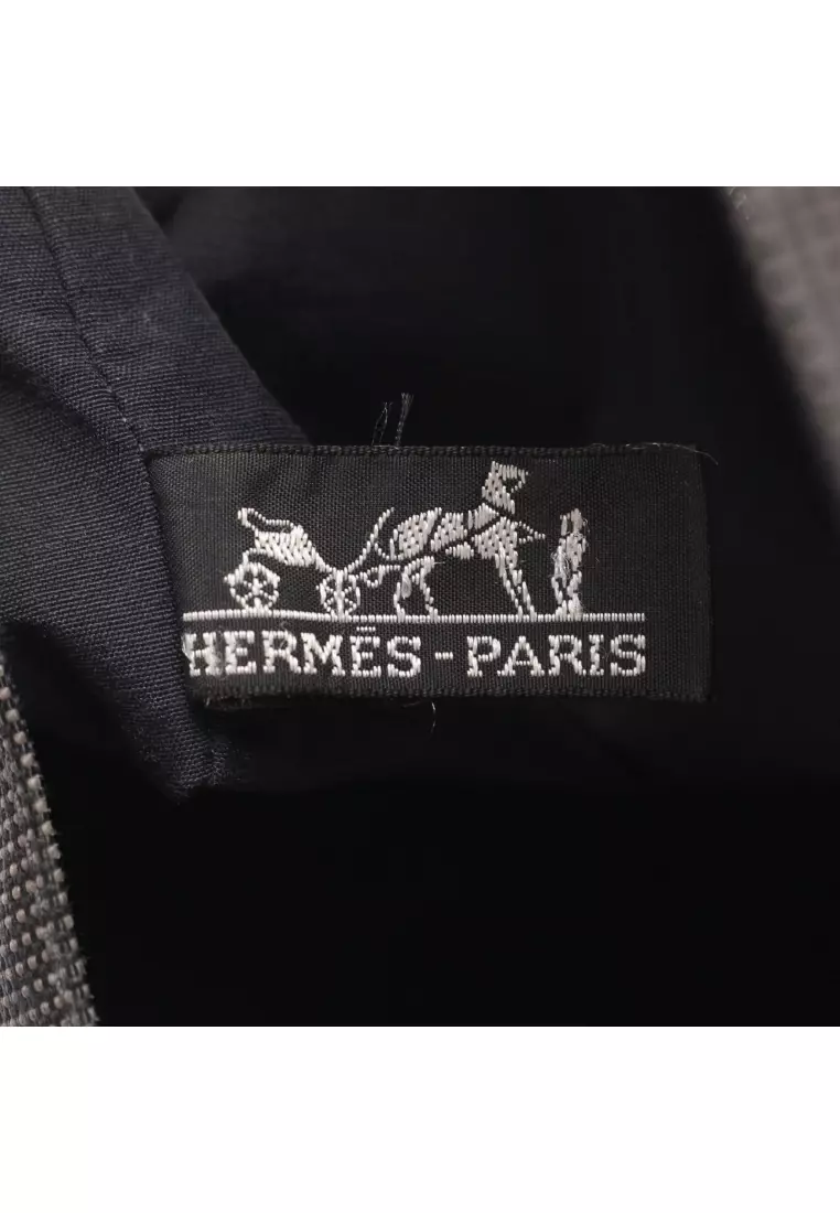Pre-Loved Hermès Yell line Kabas Handbag tote bag nylon canvas Dark gray silver hardware