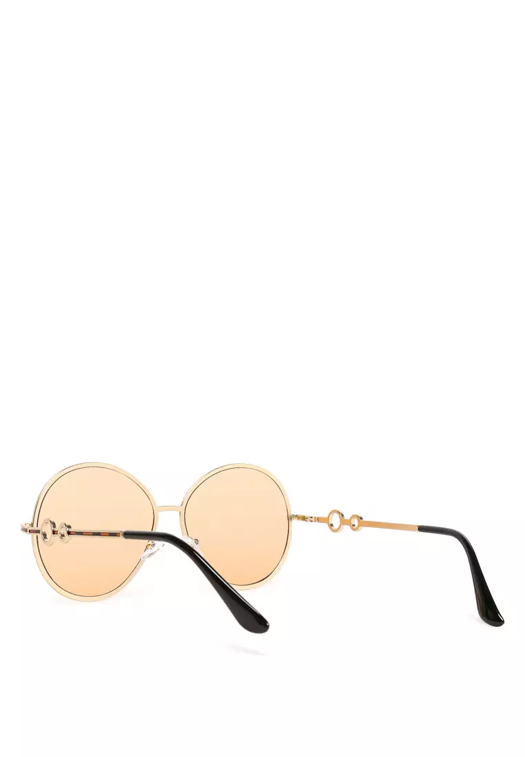 Gold Oversized Full Rim Oval Sunglasses