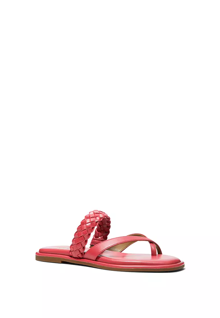 Michael kors 2024 red flat sandals