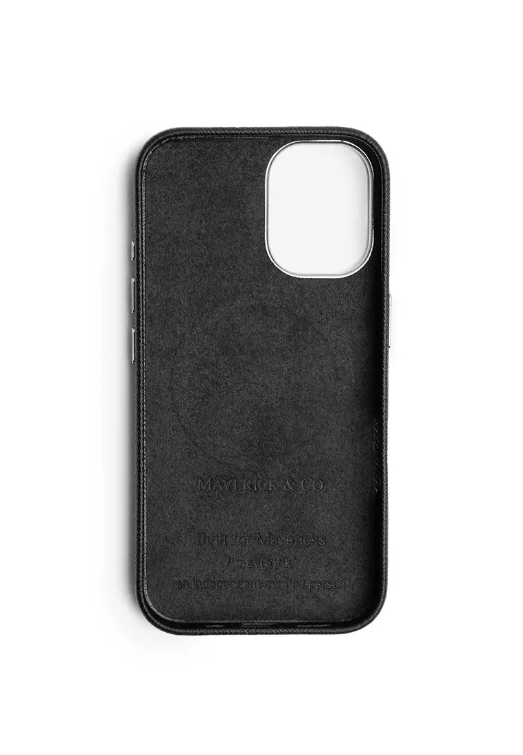 Maverick & Co. Pebbled Leather Phone Case Black
