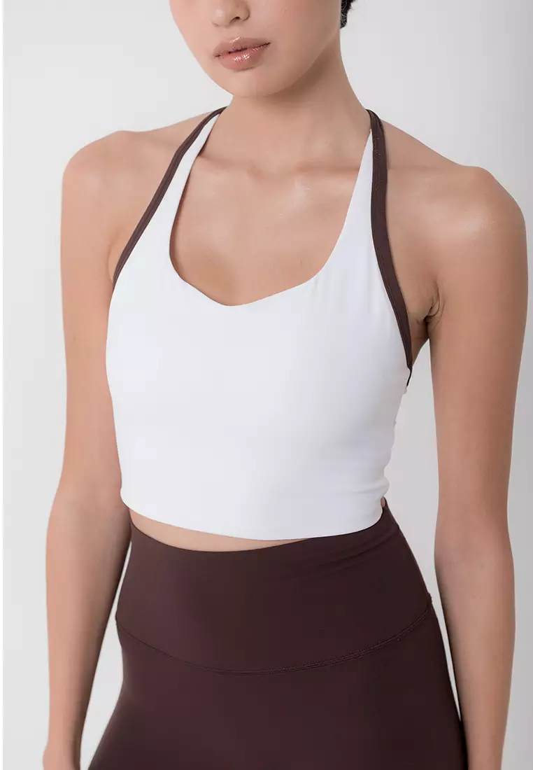 HAPPYFIT V Luxe Two Tone Bra White