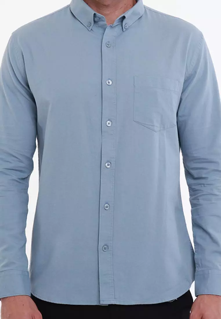 MAGINOT OXFORD 2.0 BLUE Kemeja Casual Slim Fit Lengan Panjang