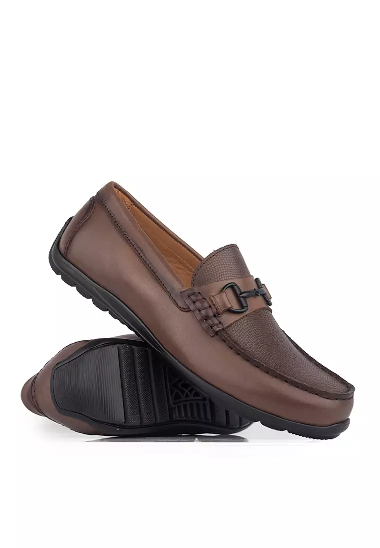 Sepatu Casual Pria Loafer Moccasin Gino Mariani Bartoli 9 Dark Brown