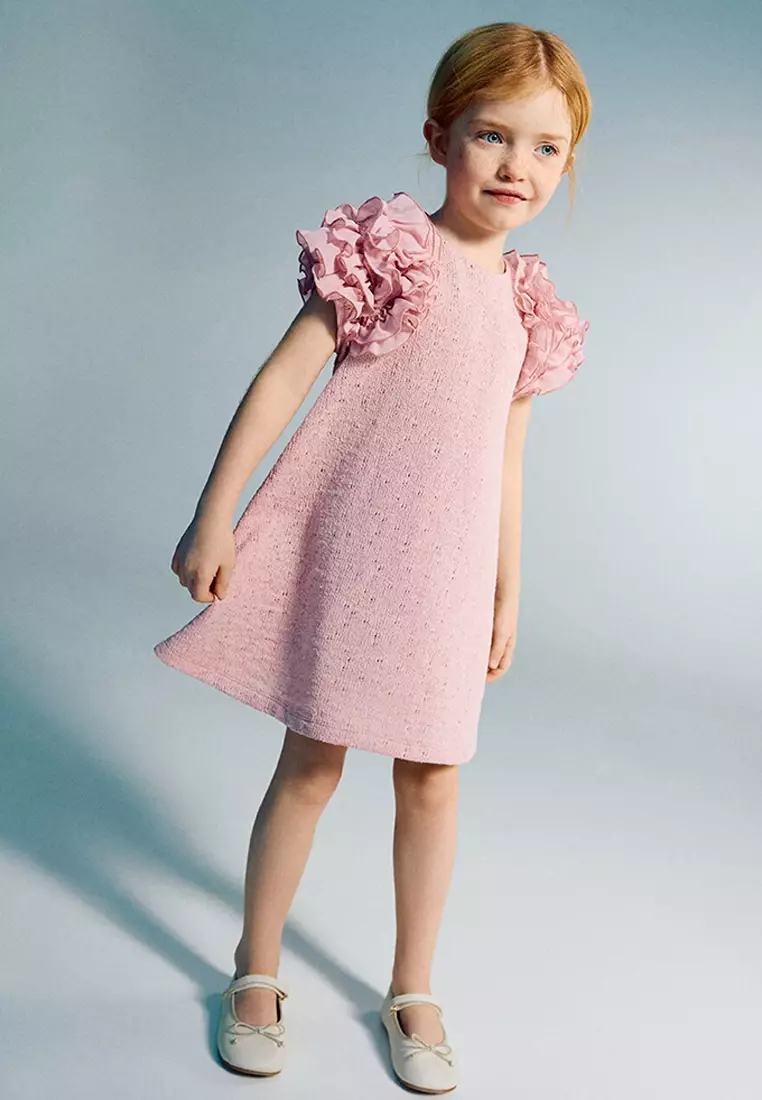 Knitted Dress With Frill Detail