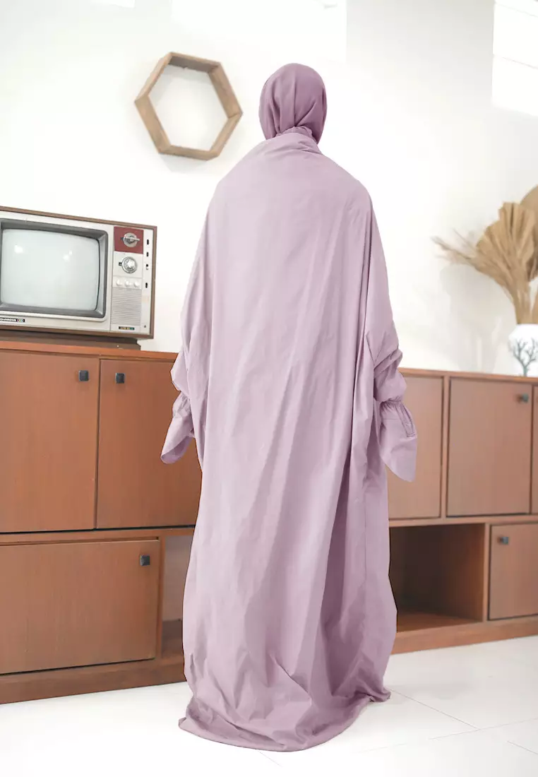 Cotton Bee - Mala Prayer Set | Mukena Terusan | Mukena Dewasa 2in1 - Dusky Mauve