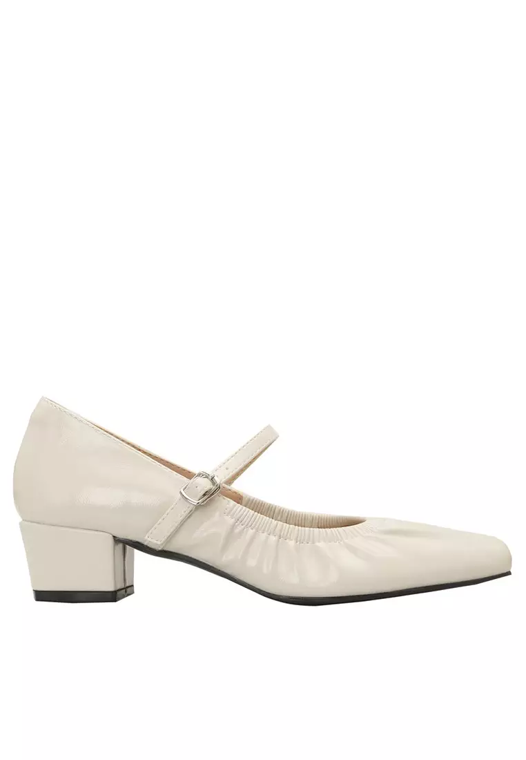 Discount on Twenty Eight Shoes  shoes - SKU: 4CM PU Strap Pleated Mary Jane Shoes TE3751-6