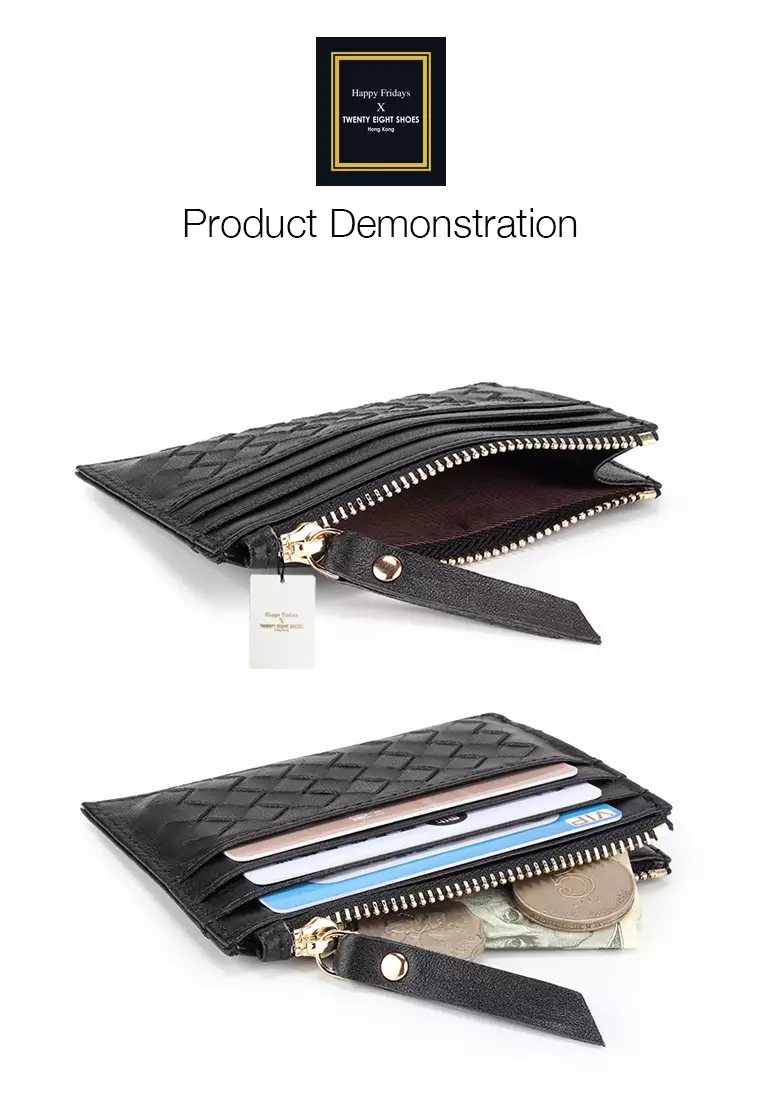 Weave Sheepskin Card Holder & Zip Purse JW YT-8809