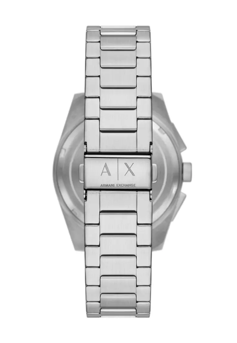 Armani Exchange Men's Chronograph Watch ( AX2862 ) - Quartz, Silver Case, Round Dial, 22 MM Silver Stainless Steel Band