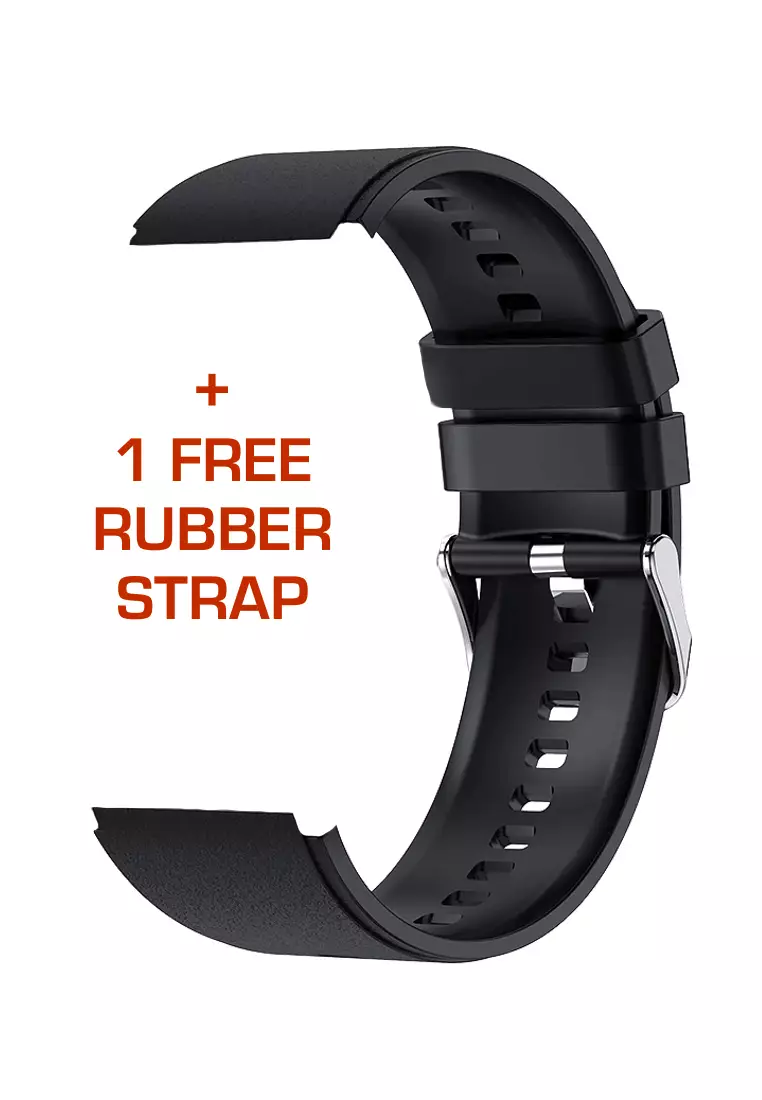SmartWatch with Stainless Steel Bracelet + 1 Free Rubber Strap