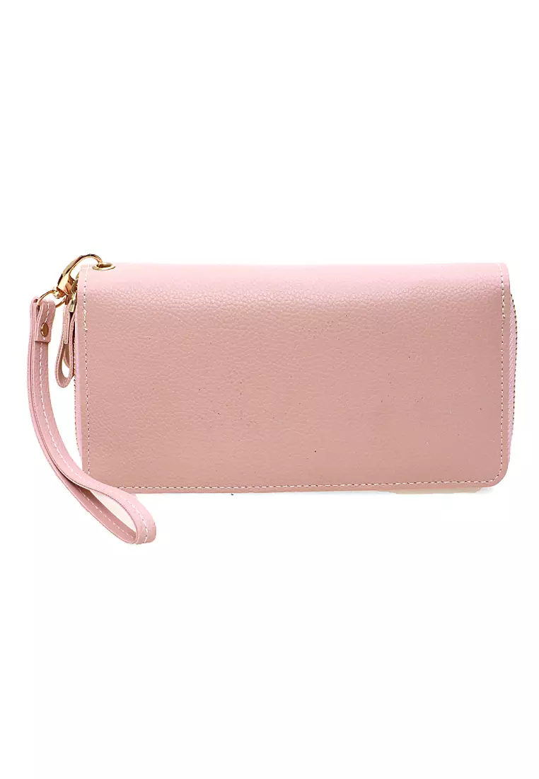 Dive Dompet Panjang Wanita Three Tone Wallet Many Slot Material Leather Kulit ORIGINAL - Pink