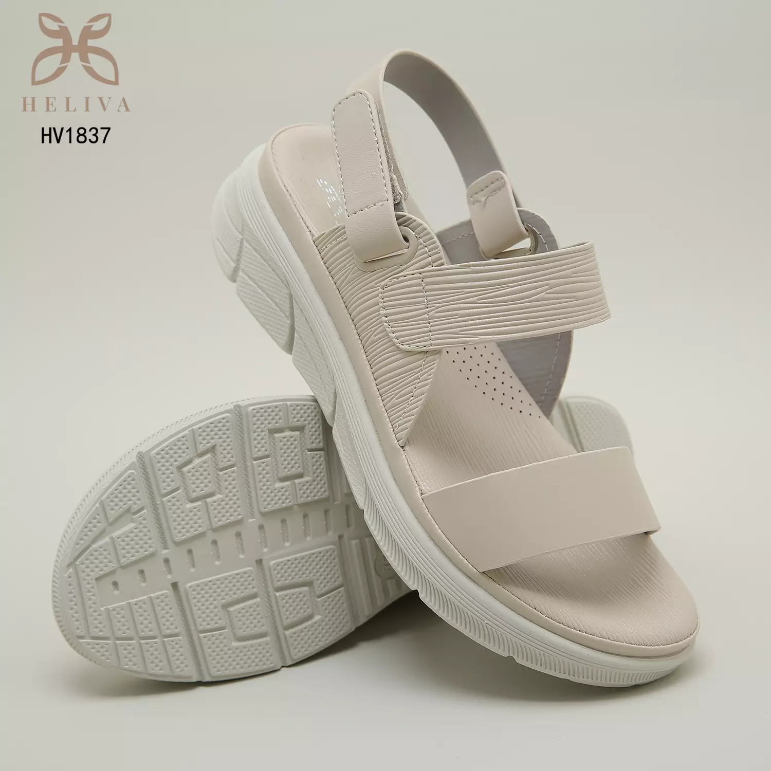 Heliva Shela Sandal Wedges Strap Ankle Wrap Sol 4cm