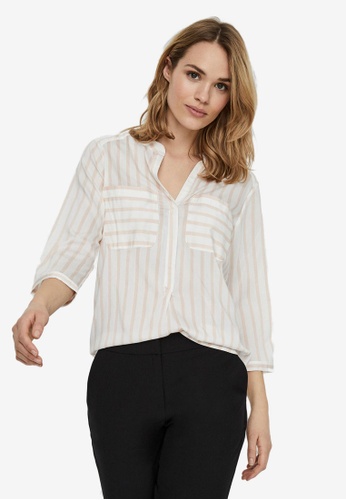 picnic arv stress Buy Vero Moda Erika Stripe 3/4 Sleeve Shirt 2021 Online | ZALORA Singapore