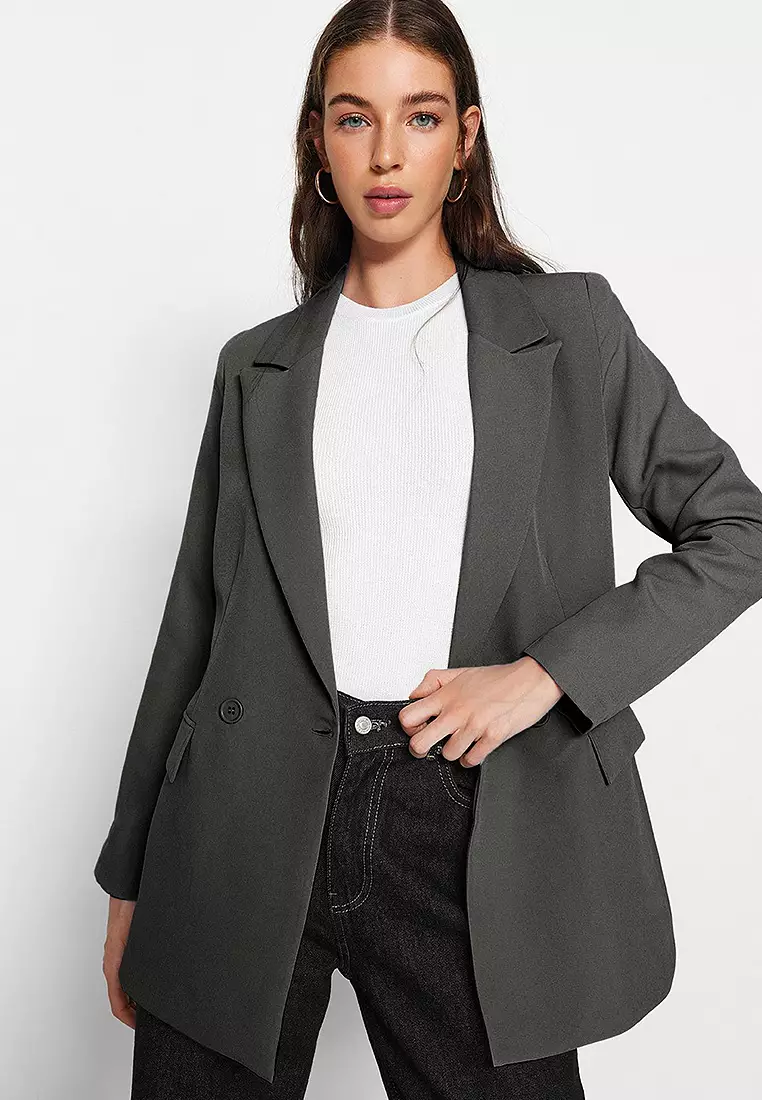 Trendyol Double-Breasted Blazer Jacket 2025 | Buy Trendyol