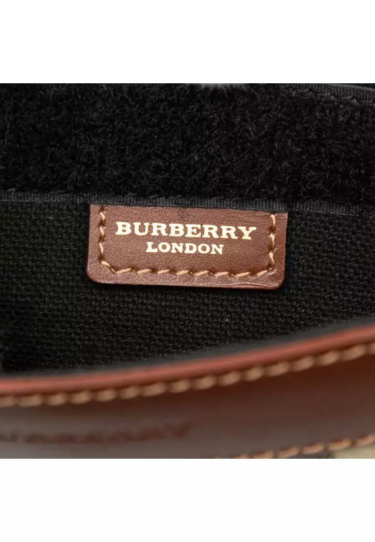 Pre-Loved Burberry Haymarket Check Coated Canvas Crossbody