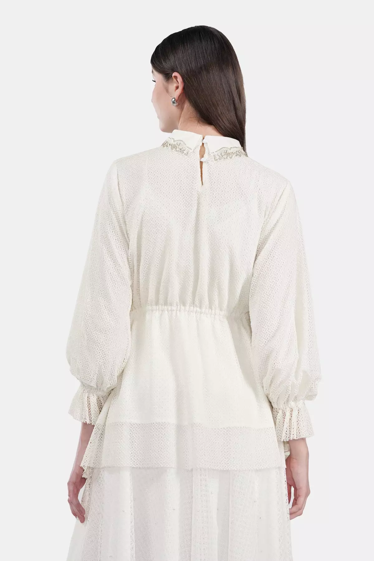 Benang Jarum Black Label - Ethereal Drawstring Blouse - Cream
