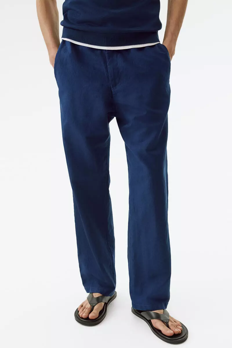 Regular Fit Linen-blend trousers