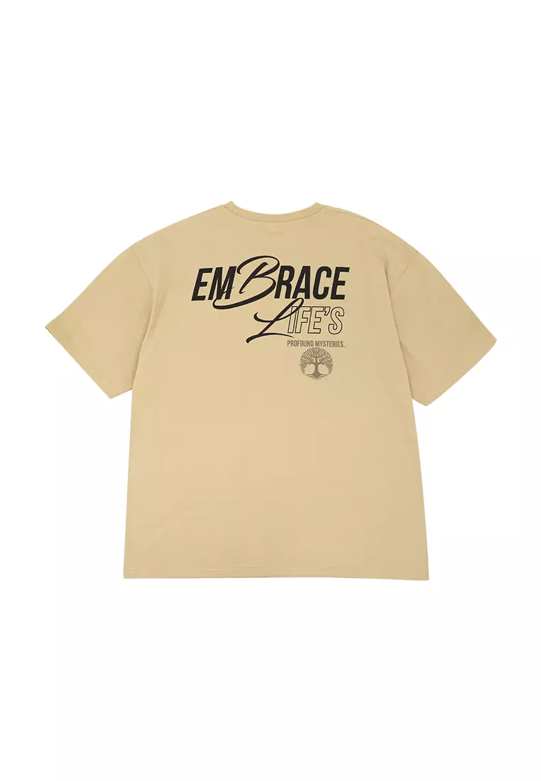 Men's Graphic Oversize T-Shirt "Embrace Life's Profound Mysteries"