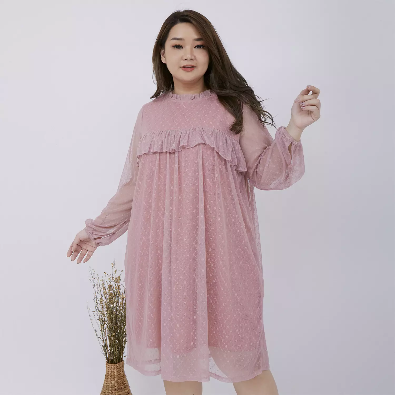 Plus Size Dress Ae Ri Dusty Pink