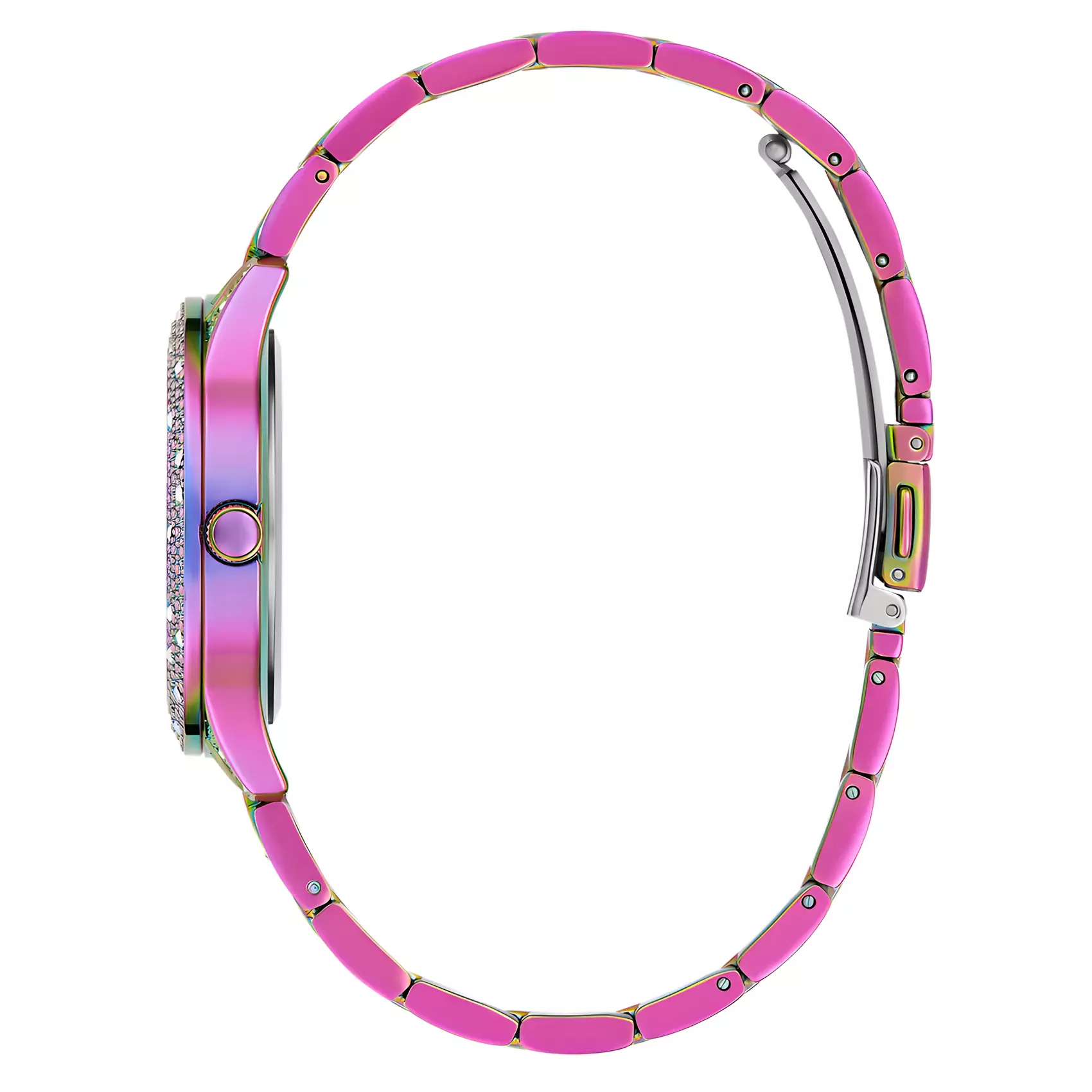 Guess Ladies Watch Iridescent Purple - Jam Tangan Analog Wanita - All Stainless Steel -  GW0746L3