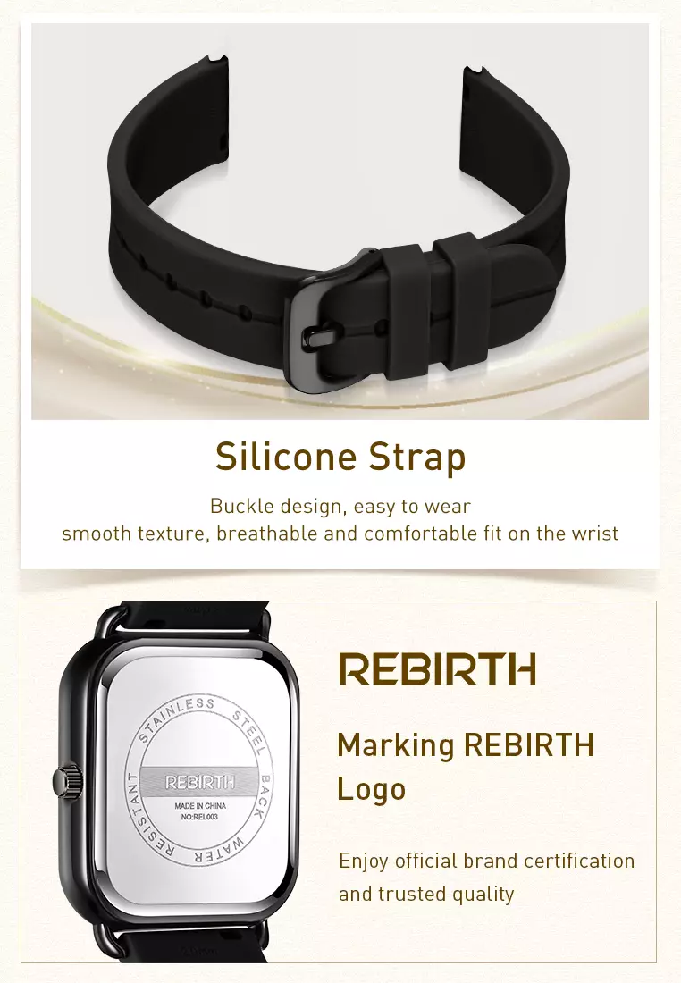 Jam Tangan Wanita Anti Air Korea Elegan Kemewahan Original Tali Silikon Jam Tangan Cewek Original black