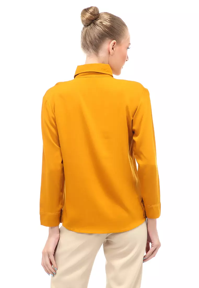Arcade Atasan Wanita Long Sleeves Kemeja Polos Relaxed Fit - Kubus