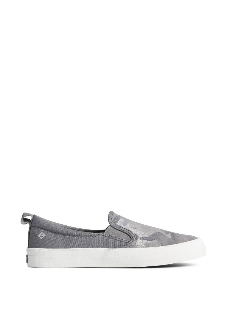 Sperry Women's Crest Twin Gore Leather Camo Slip-On Sneaker - Silver (STS86905)