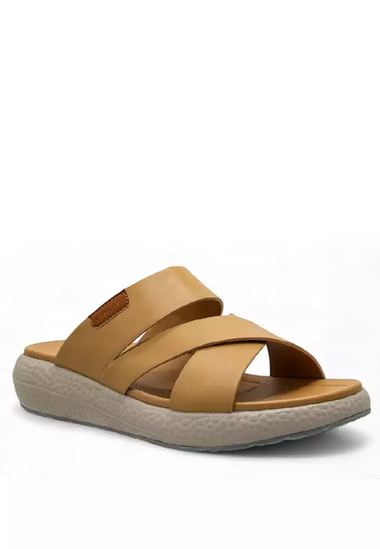 Men Slip On Faux Leather Classic Casual Sandals - 250140047