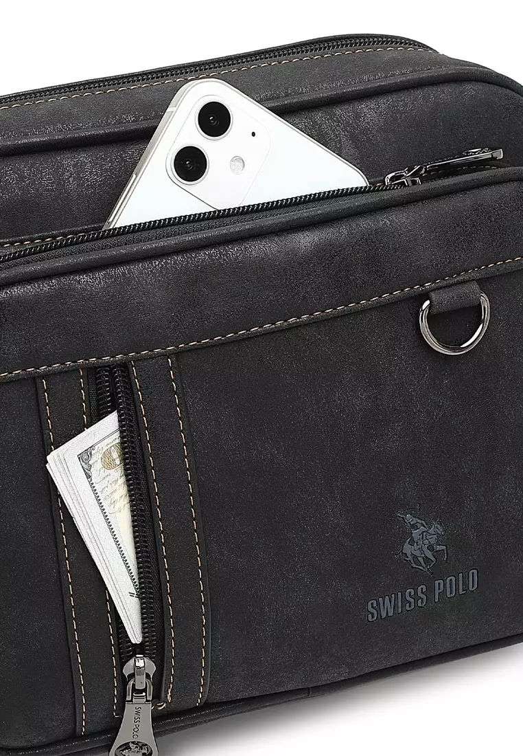Men's Sling Bag / Crossbody Bag - Black