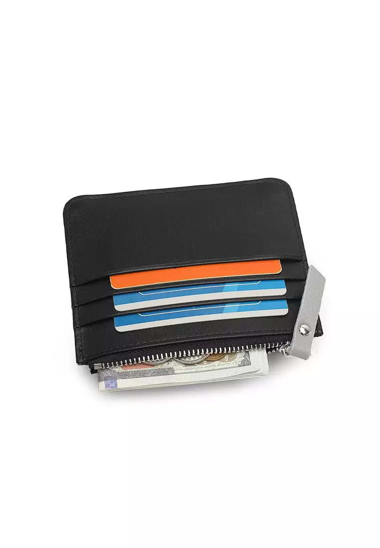 Women's Card Holder With Coin Compartment - Black