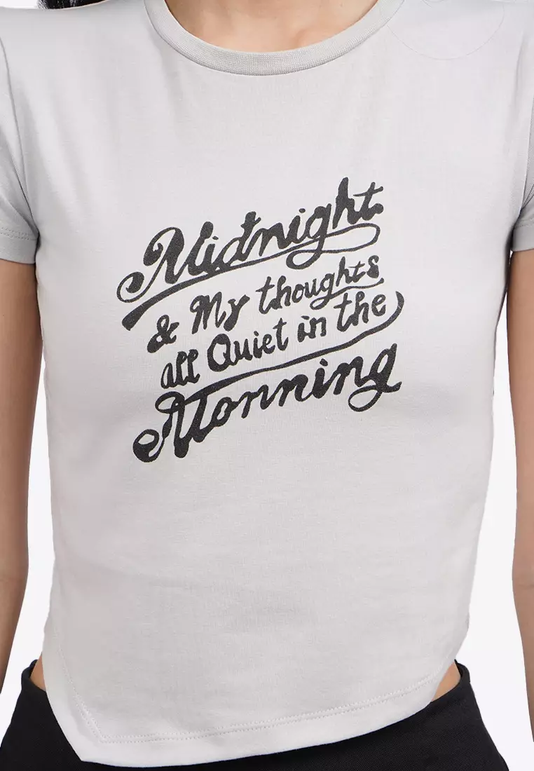 Graphic T-Shirt with Asymmetric Hem