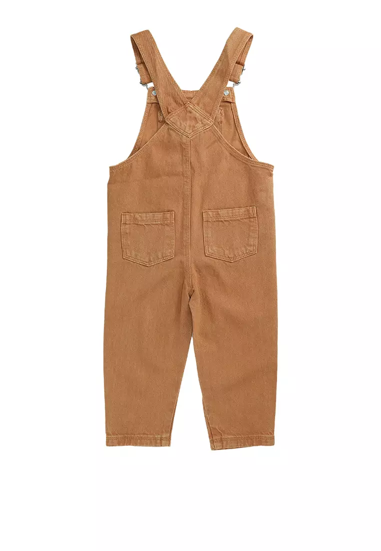 Long Cotton Dungaree Jumpsuit