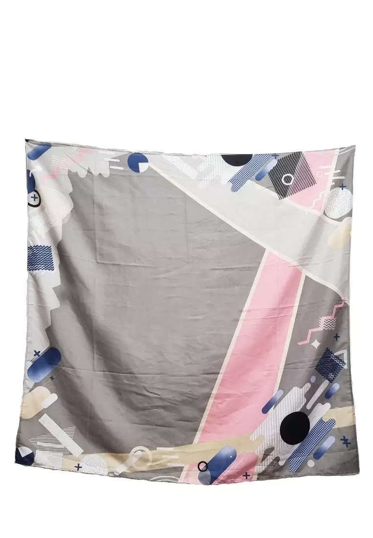 Freeda Hijab Segi Empat Kerudung Voal Square Scarf Grey