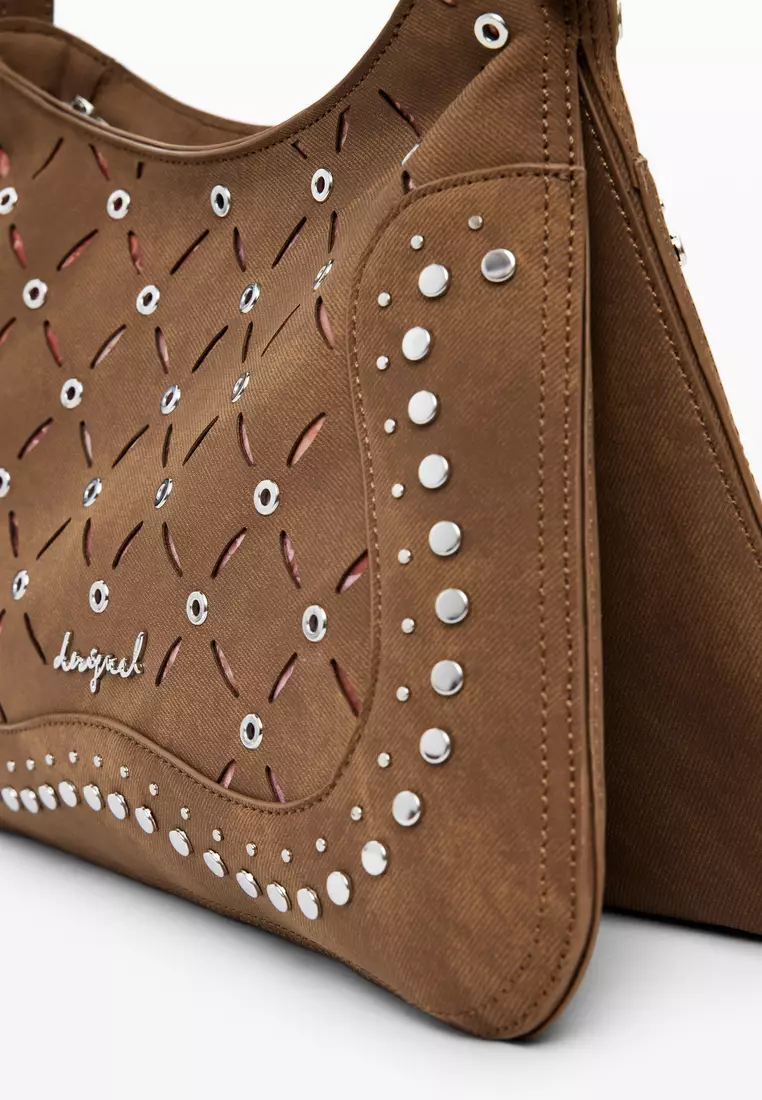 Medium cut-out faux leather bag