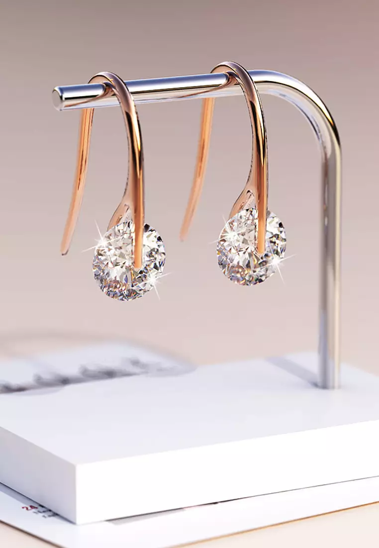 Gold swarovski sales crystal earrings