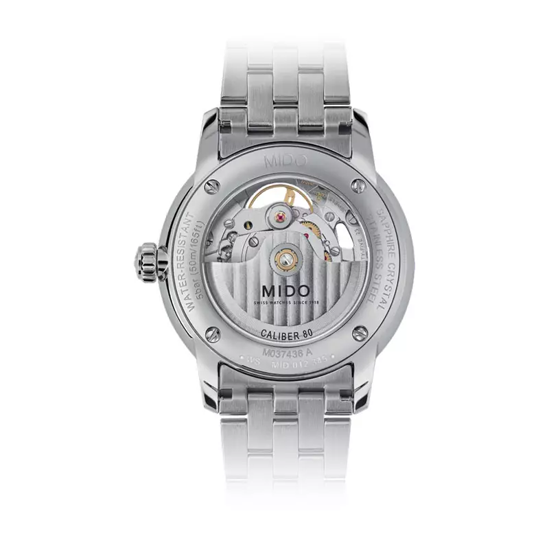 Jam Tangan Pria MIDO Baroncelli M037.436.11.061.00 Signature Skeleton Anthracite Dial Stainless Steel Strap