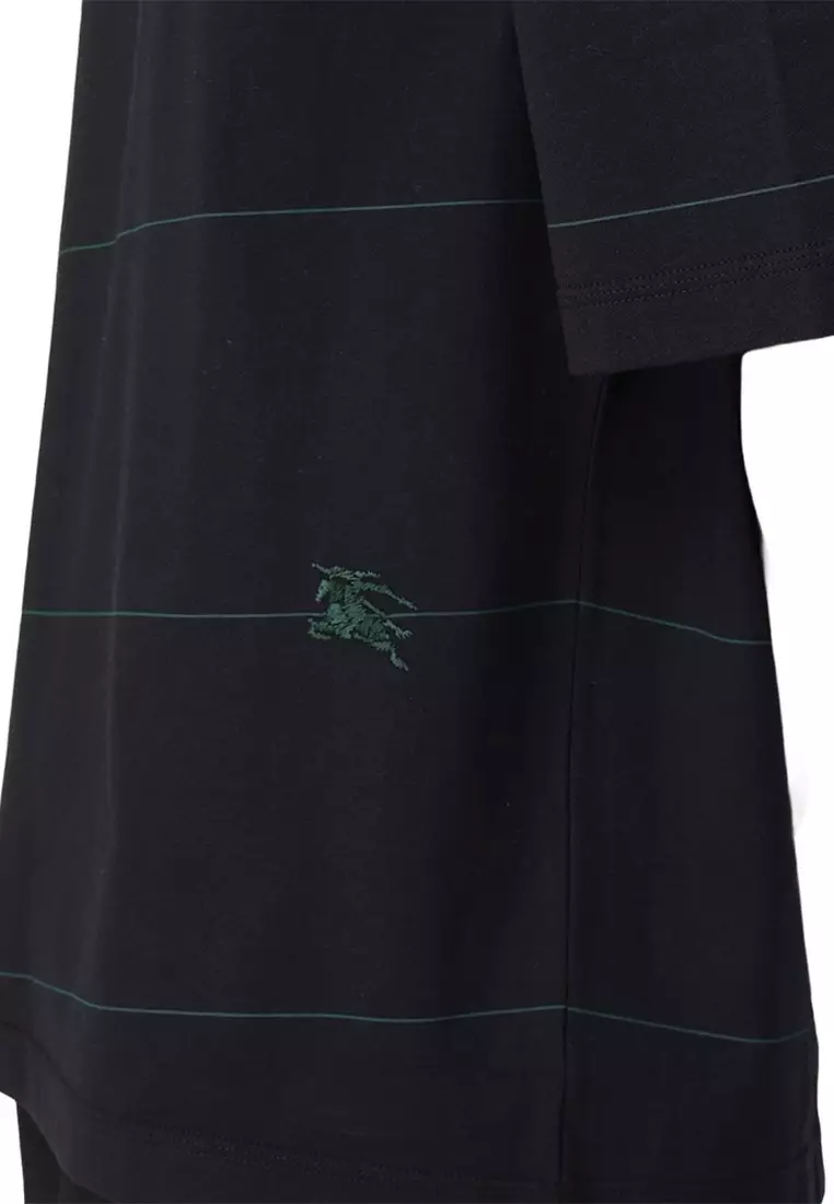 Striped Cotton T恤(黑色)