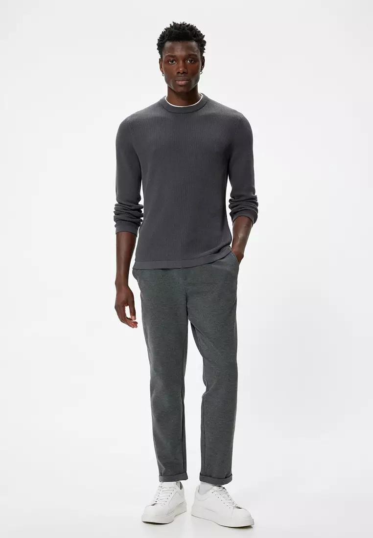 修身剪裁卡其褲