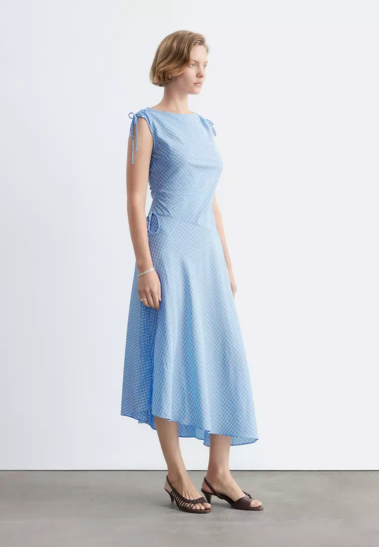 Asymmetric Draped Midi Dress