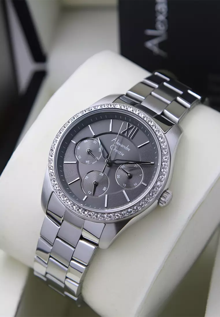 Jam Tangan Wanita Alexandre Christie AC 2827 BFBSSGRRG Silver Grey - Stainless Steel