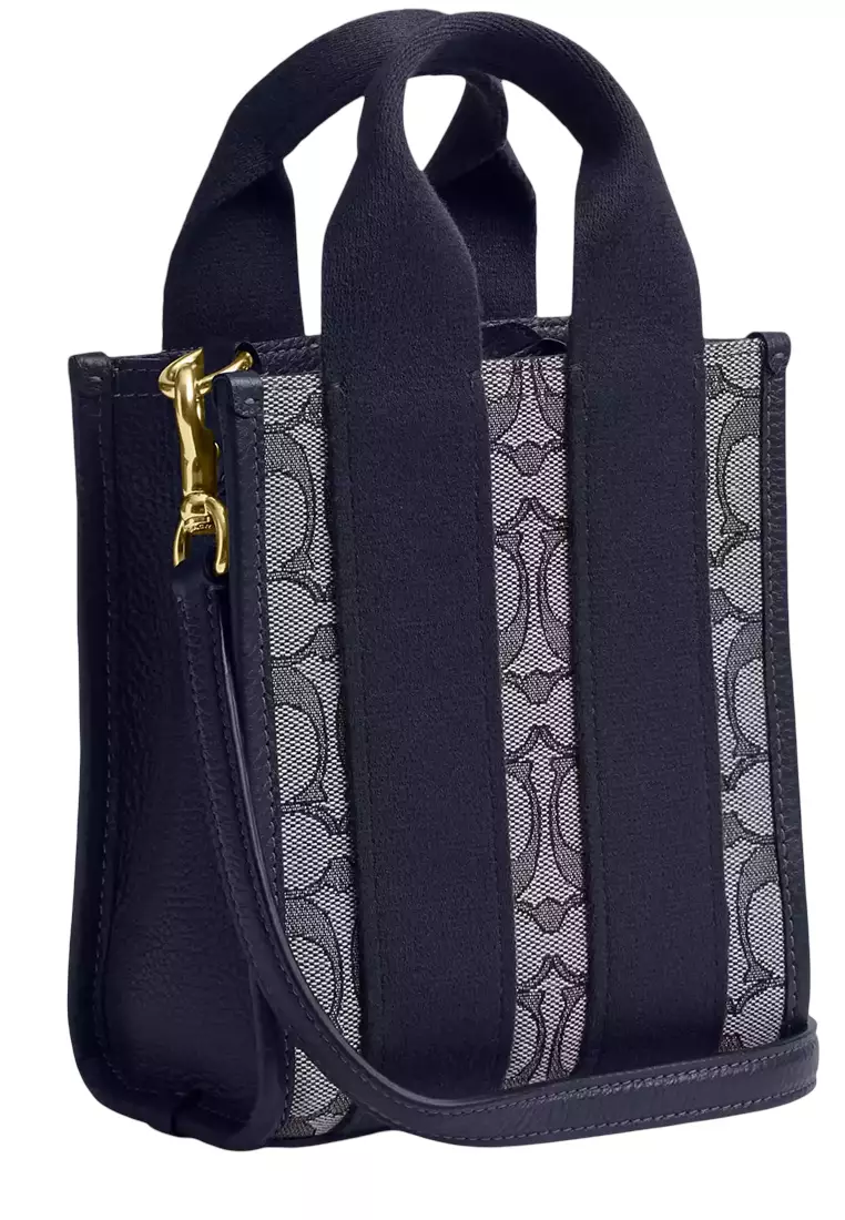 Smith Mini Tote Bag In Signature Jacquard - Navy/ Midnight Navy CCL75