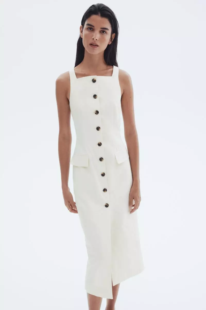 Buy H&M Long button-front dress Online ZALORA Malaysia