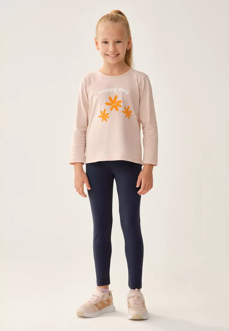 Girls navy clearance leggings