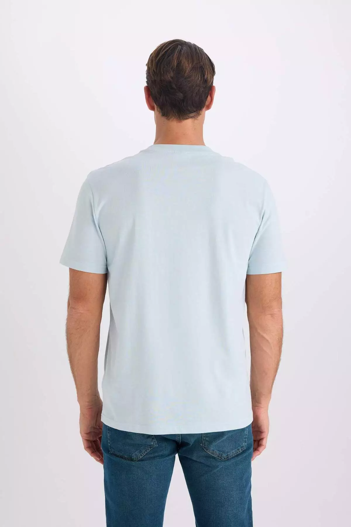 100% Cotton New Regular Fit Crew Neck Basic Plain Short Sleeve T-Shirt V7699Az24Sp