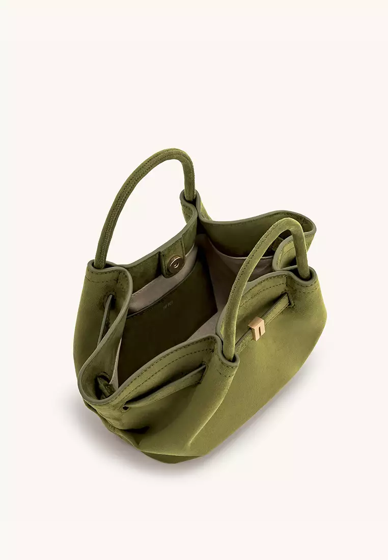 JW Pei Hana Mini Faux Suede Tote Bag - Dark Olive